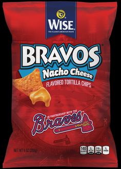 a bag of bravos nacho cheese flavored tortilla chips