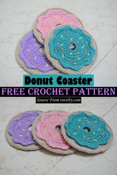 crochet donut coasters with free pattern