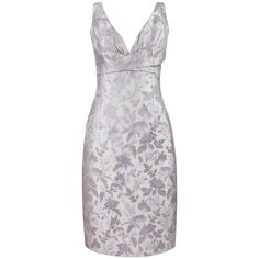 Alexander McQueen S/S 2007 "Sarabande" sleeveless shift dress. Lavender floral on silver brocade. Sleeveless. V-neckline. Gathered criss-cross detail at bust. Center back invisible zipper with hook and eye closure at top. Center back skirt vent. Fully lined. Marked Fabric Content: "Composition: 100% Silk, Lining: 85% Cupro 15% Lycra". Marked Size: "44". Measurements: Shoulder: 15" (seam to seam) Chest: 35.5" (armpit to armpit) Waist: 30" (narrowest point) Hip: 38" (measured 6" below waist) Total Length: 43" (measured strap at back to hemline) Vintage Alexander Mcqueen Dress, Silver Sleeveless Summer Evening Dress, Silver Sleeveless Evening Dress For Summer, Silver Sleeveless Satin Evening Dress, Silver Satin Sleeveless Evening Dress, Sleeveless Silver Satin Evening Dress, Silver Silk Dress For Gala, Elegant Silver Sleeveless Evening Dress, Silver Sleeveless Evening Dress For Spring