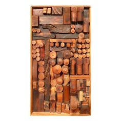 a wooden box filled with lots of different types of wood