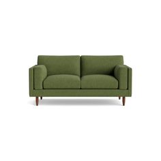 a green couch on a white background