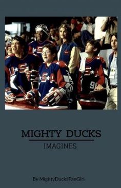 the mighty ducks magazine cover features hockey players in blue and red jerseys, with fans behind them