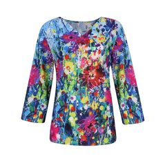 Item Type: Women Clothes Material: Polyester, Elastane Season: Summer Neck Type: V-Neck Package Includes: 1 x Blouse Size Size Bust (cm / inch) Length (cm / inch) S 95 / 37.40 64.5 / 25.39 M 100 / 39.37 66 / 25.98 L 105 / 41.34 67.5 / 26.57 XL 110 / 43.31 69 / 27.17 XXL 115 / 45.28 70.5 / 27.76 3XL 120 / 47.24 72 / 28.35 Clothes Material, Back Women, V Neck Blouse, Women Clothes, Color Free, Flower Prints, V Neck, Clothes For Women, Clothes