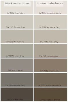 the different shades of gray paint