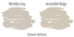 three shades of gray paint with the words agreeable gray, repose gray and sheryl