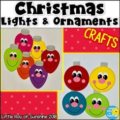 the christmas lights and ornaments craft is featured in this page for children to learn how to make