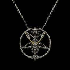 Baphomet pentagram necklace with golden horns! chain length: 20” Pentagram Necklace, Golden Horn, Pagan Witchcraft, Occult Art, Goth Jewelry, Men's Necklace, Gothic Jewelry, Goth Fashion, Punk Fashion