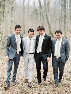 three men in suits and ties standing next to each other on the same page with an instagram