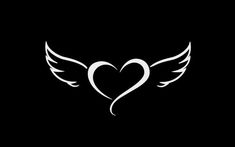 a heart with wings on a black background