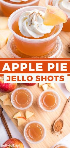 apple pie jello shots are served in small cups