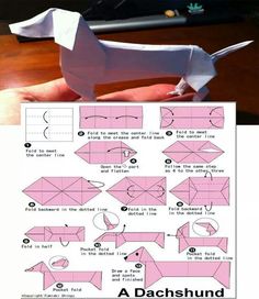 how to make origami dachshund - step by step instructions