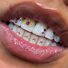 6 Pink Crystals Teeth Gems Diy, Teeth Bling, Teeth Accessories, Teeth Grills, Pretty Teeth