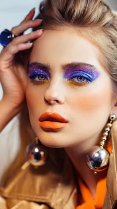 Disco Makeup 1970s, 70s Makeup Disco, Glam Rock Makeup, Trucco Glam, 80s Makeup Looks, 80’s Makeup, 1980s Makeup