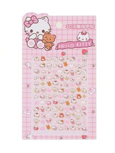 Color:Multicolor \nMaterial:PVC \nType:3D/5D Nail Art Stickers \nPattern Type:Animal \nPattern Type:Geometric \n Cinnamoroll Nail Art, Cute Nails For Kids, Anime Nail, Cat Nail Art, Cat Nail, Anime Nails, New Anime, Hello Kitty Nails, Kids Dress Up