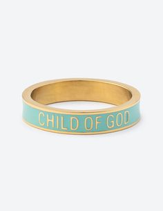 Elevated Faith Mint Enamel Child of God Ring Christian Ring Preppy Jewelry Elevated Faith, Elevated Faith Jewelry, Elevated Faith Rings, Cute Pink Jewelry, Wwjd Ring, Wwjd Jewelry, Preppy Rings, Christian Jewelry For Women, Christian Rings