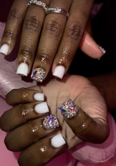 Lay Over Nails, Cute Shorties Acrylic Nails, Rhinestone Nails Short, Stiletto Short Nails, Short Rhinestone Nails, Shorties Acrylic Nails, Stiletto Nails Short, Nails Colorful