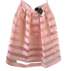 New With Tags! The Skirt Has Alternate Pink And Transparent Horizontal Stripes Giving It A See Through Quality With A Partial Internal Nude Skirt To Protect Modesty. Zip Fastening. 2p Measures Approx Waist: 27” Length 26.5” Petite Skirts, Nude Skirt, Overlay Skirt, Sheer Overlay, Petite Skirt, Horizontal Stripes, Pink Stripes, New Color, Topshop