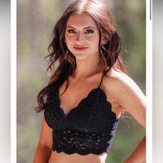 Mia Black Lace Bralette Nwt More Details I No The Pictures Elegant Black Crop Top For Beach, Elegant Black Crop Top For The Beach, Flannel Pajama Bottoms, Black Lace Bralette, Bra Pads, Black Bralette, Calvin Klein Woman, Bra Straps, Beautiful Crochet