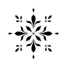 a black and white snowflake on a white background