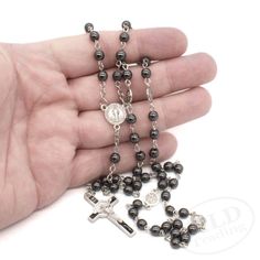 🙏✨ Discover divine protection with our Saint St. Benedict Hematite Beads Rosary Necklace! 📿⛪️ #eBay #eBaySeller #Christianity #eBayStore #Hematite #SaintBenedictMedal #Rosary #CatholicRosary Hematite Bead Necklaces As Gifts, Hematite Bead Necklace As A Gift, Hematite Beaded Necklaces As Gift, Silver Hematite Necklace With 8mm Beads, Hematite Beaded Necklaces With Round Beads For Gifts, Silver Rosary With Black Beads As Gift, Beads Rosary, Divine Protection, St Benedict