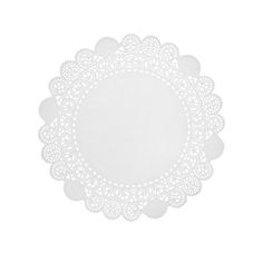 a white doily on a white background