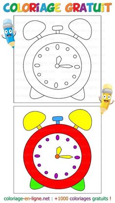 the coloring book for children with an alarm clock