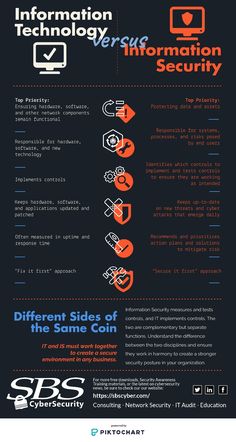 the info sheet for information technology and information security, with an image of different types of information