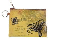 Vintage Map Globetrotter Italy Toilers of the Sea Octopus Coin Purse Keychain – Skelapparel