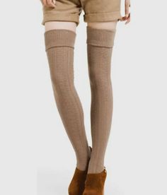 These thigh high socks are stylish and a fall fashion must have. Add a sexy touch to your boots and skirts, dresses and shorts with these over the knee stocking socks. Dress up your outfits with these stylish thigh high socks. They are a fall fashion must-have and add a sexy touch to any look. Whether paired with boots, skirts, dresses, or shorts, these over-the-knee stocking socks will elevate your style game. One size fits most - Model/owner, Tamika is a size 10 and fits them. On average these Beige Thigh High Legwear, Tight Thigh-high Beige Legwear, Tight Beige Thigh-high Legwear, Beige Stretch Over-the-knee Stockings, Trendy Solid Color Thigh High Hosiery, Fitted Beige Knee-high Stockings, Beige Stretch Knee-high Stockings, Beige Stretch Knee-high Legwear, Fitted Over-the-knee Winter Hosiery