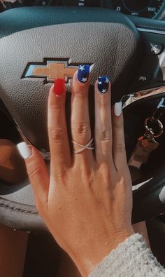 Acyrilics Nails 4th Of July, Easy 4th Of July Nails Simple Short, Short Square Fourth Of July Nails, Simple Fourth Of July Nails 2024, Fourth Nails, Fourth Of July Nails Western, Easy Patriotic Nails, Patriotic Acrylic Nails