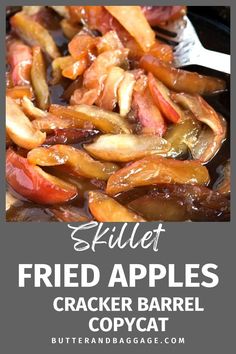 grilled apples and cracker barrel caramel copycat recipe with text overlay