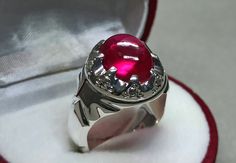 Women Ruby Ring Quality Yaqoot Ring Sterling Silver 925 Handmade Ring Product Type: Ring Ring Size: 5 US, 6 US, 7 US, 8 US, 9 US, 10 US, 11 US, 12 US, 13 US, 14 US, 15 US, 16 US Stone Type: Ruby, Yaqoot, Rubin, Yaqut, Rubis, Roby Metal Type: Sterling Silver 925 Main Stone: Ruby Main Stone Color: Red Handmade: Yes, Artisan Ring Type: High Quality Heated & Treated (Lab Created) This Sterling Silver Ring is a perfect gift for women. The ring showcases an elegant design with unique Ruby stone. Get i Red Cabochon Ring Jewelry, Red Oval Cabochon Ring With Polished Finish, Fine Jewelry Red Cabochon Ruby Ring, Red Oval Cabochon Ruby Ring For Gift, Red Cabochon Round Stone Jewelry, Red Cabochon Ring In Fine Jewelry Style, Fine Jewelry Red Cabochon Rings, Red Cabochon Ring Fine Jewelry, Red Ruby Rings In Oval Cabochon Shape