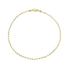 Ideal for both everyday wear and special occasions, this anklet adds a touch of modern elegance to any outfit. Its minimalist design pairs effortlessly with casual attire or more formal ensembles, making it a versatile addition to your jewelry collection. 14k yellow gold 10 inches long Elegant Yellow Gold Chain Anklets, Elegant Yellow Gold Anklets With Delicate Chain, Dear Mom, Birthstone Bracelets, Chain Anklet, Casual Attire, Birthstone Jewelry, Paper Clip, Touch Of Modern