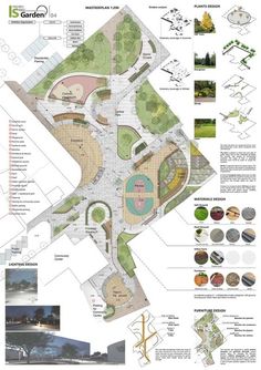 a plan for an urban park with lots of trees and landscaping elements, including a pond