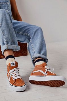 Vans Sk8-Hi Top Sneakers | Free People Vans Highcut, Hi Top Vans Outfit, Van High Tops Outfit, Vans Shoes For Men, High Top Vans Outfit, Vans For Men, Outfits With Vans, High Tops Outfit, Hi Top Vans