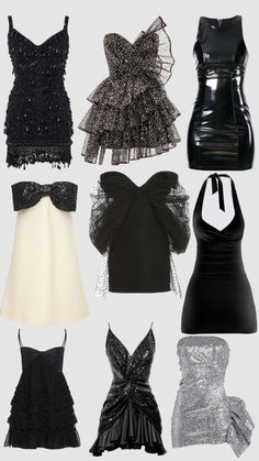 Little black dress Y2k Birthday Dress, Fancy New Years Eve Party Outfit, Cute Black Mini Dress, Blackout Party Outfit, Winter Dress Prom, Black And White Themed Party Outfits, Winter Birthday Dresses, New Year Outfit 2024, Vogue Themed Party