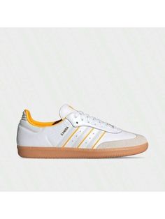 Sizing Informan 
Runs Large;nsider selecting the next size down for your best fit 
Product Features 
Sleek, soccer-inspired low-top sneakers with a lace-up closure 
Full grain leather upper with gritty suede and gold foil details 
Soft leather upper and suede overlays for a premium touch 
Signature 3-Stripes branding at the sides for authentic adidas energy 
Synthetic leather lining and cusned insole forerfort 
Gum rubber midsole and cupsole for a rugged, timeless look 
The adidas Originals Samb Stripes Branding, Casual Athletic Shoes, Crystal White, Casual Athletic, White Crystal, Outdoor Shoes, Synthetic Leather, Full Grain Leather, Gold Foil