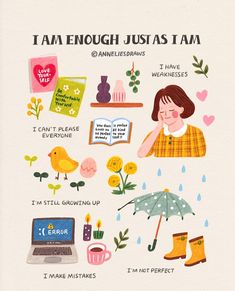 You are enough. 💛 Artist: Anneliesdraws #youareenough #selfcompassion #selflove #selfcare  #selfrespect #goodenough #selfcareblogger #selfcarequotes #selfrespectquotes #selfforgiveness #bekindtoyourself #inspiration Annelies Draws, Self Respect Quotes, Self Care Bullet Journal, Vie Motivation, I Am Enough, Friendly Reminder, Happy Words, Positive Self Affirmations, Mental And Emotional Health