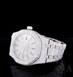 Luxury Watch Brilliant Cut VVS1 Moissanite Watch Hip Hop - Etsy Round Diamond Watch With Subdials And Cubic Zirconia, Diamond Round Watches As Gift, Diamond Watch With Diamond Accents As A Gift, Diamond Watch Gift With Round Shape, Gift Diamond Watch Round Shape, Gift Diamond Watch In White Gold With Cubic Zirconia, Diamond Watches As Gifts With Round Shape, Gift White Gold Diamond Watch With Cubic Zirconia, Diamond Watch As A Gift