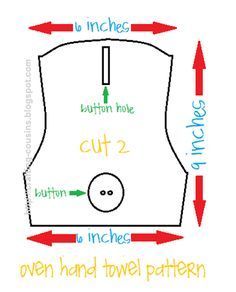 the diagram shows how to make a sewing pattern for an apron with buttons and stitches