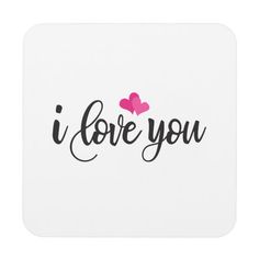 i love you with two hearts in the middle on a white background vinyl floor mat