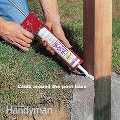 How to Set Fence Posts That Won't Rot: The Family Handyman Cedar Fence Posts, Cedar Posts, Cedar Fence, Fence Posts, Yard Project, Storing Paint, Backyard Fences, Fence Post