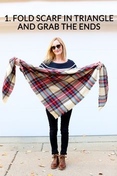 Blanket Scarf Tutorial, Blanket Scarf Outfit, Scarf Outfit Winter, How To Wear A Blanket Scarf, Scarf Wearing Styles, Ways To Tie Scarves, Hair Volleyball Hairstyles, Scarf Ideas, Blanket Scarves