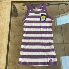 Size S Purple And White Nike Casual Racerback Top, Nike Racerback Tops For Spring, White Casual Nike Tank Top, Casual White Nike Tank Top, White Nike Racerback Top, Nike Shirts Women's, Football Tank Tops, Tennis Tank Tops, Tops Nike