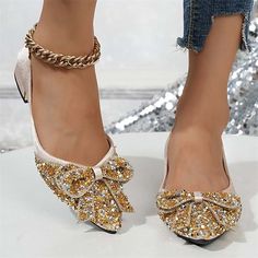 Category:Wedding Shoes; Upper Materials:Sparkling Glitter,PU; Embellishment:Bowknot,Sequin; Season:Spring,Summer,Fall; Heel Type:Flat Heel; Gender:Women's; Toe Shape:Pointed Toe; Type:Bridal Shoes,Bridesmaid Shoes; Style:Fashion,Minimalism,Elegant,Casual; Heel Height(inch):<1; Outsole Materials:Rubber; Occasion:Outdoor,Beach; Closure Type:Loafer; Listing Date:09/13/2023; Production mode:External procurement; 2024 Trends:Bling Bling,Ladies Shoes Valentines Gifts; Foot Length:null; Foot Width:null; Size chart date source:Provided by Supplier. Fall Heel, Shoes For Party, Shoes Bridesmaid, Glitter Flats, Wedding Shoes Flats, Wedding Flats, Bling Shoes, Bridal Shoes Flats, Bridesmaid Shoes