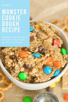 monster cookie dough recipe in a white bowl