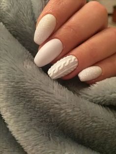 Cute Nail Colors, Sweater Nails, Her Nails, White Nail Designs, Blue Nail, White Nail, Popular Nails, Kandy, Xmas Nails