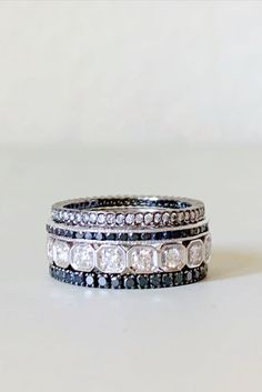 Ring Stacks, Stack Rings, Future Engagement Rings, Ladies Diamond Rings, Mom Jewelry, Fancy Jewelry, Black Diamonds, Shiny Things