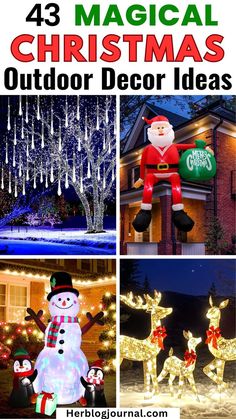 Christmas outdoor decorations for front yard Outdoor Christmas Display, Christmas Outdoor Decorations, Christmas Yard Decorations