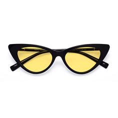 Unisex black cat-eye full-rim sunglasses frames with spring hinges are available in variety of colors to match any outfit. These affordable qualified retro-vintage geek-chic tinted sunglasses include free single-vision prescription medium yellow tinted lenses with AR and 100% UV protection, a case and a cleaning cloth. Bifocal and progressive lenses are supported. These slim acetate cat-eye frames are the perfect accessory to show your fun side while complementing your favorite outfits. The exag Classic Cat Eye Sunglasses For Party, Yellow Cat Eye Sunglasses With Tinted Lenses, Classic Cat Eye Plastic Sunglasses, Trendy Acetate Cat Eye Sunglasses For Parties, Retro Plastic Cat Eye Sunglasses, Party Cat Eye Sunglasses In Acetate, Party Cat Eye Acetate Sunglasses, Chic Plastic Cat Eye Sunglasses, Retro Cat Eye Sunglasses With Uv Protection